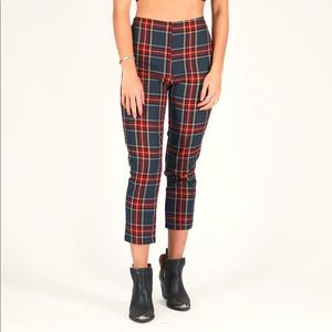 Purr Melrose Cropped Plaid Pants